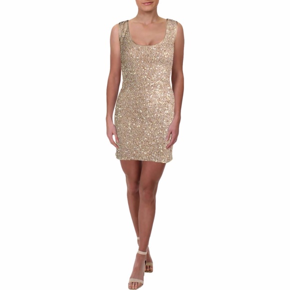 MARIA BIANCA NERO Silk Sequined Cocktail Dress